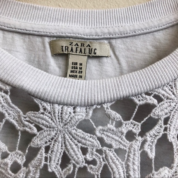 Zara Blue Crochet Cropped Top T-shirt - Picture 8 of 8